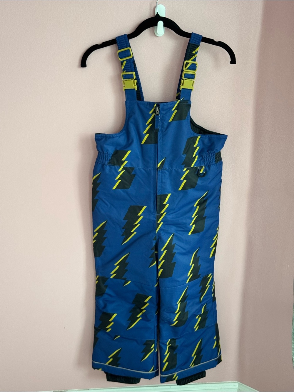Kids Blue Lightning Snow Bib Overalls - Youth Winter Costume